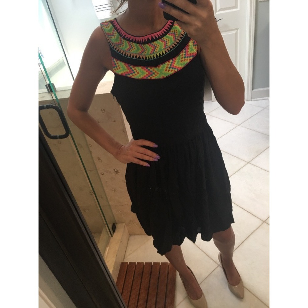 Mara Hoffman Multi-Color Sleeveless Electrolight Dress Black Size 8 M
